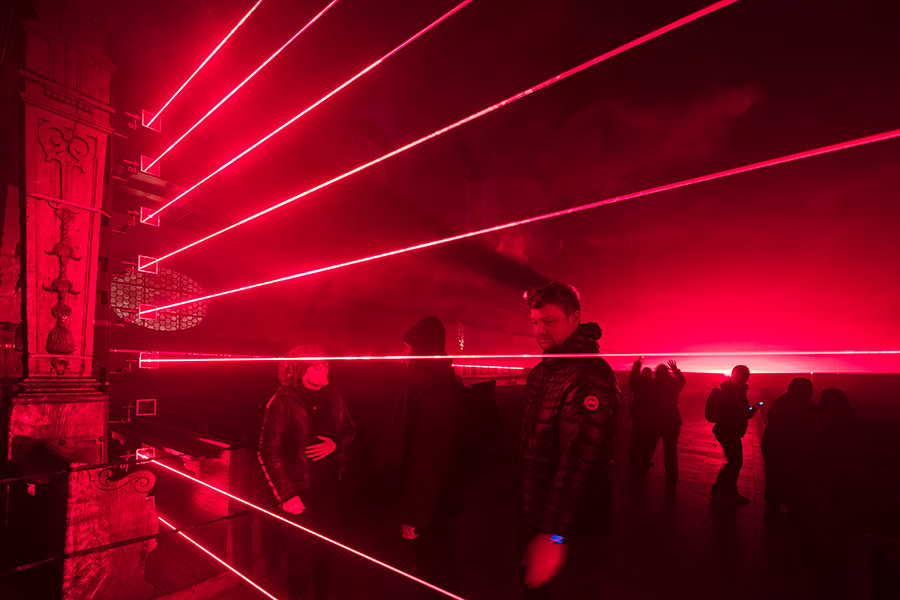 Photo of the barrier, shown in the installation No Barrier, an exhibition in the Trinity Church Regensburg (Germany)